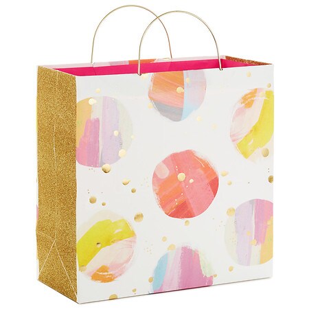Hallmark Large Square Gift Bag, Abstract Painted Dots