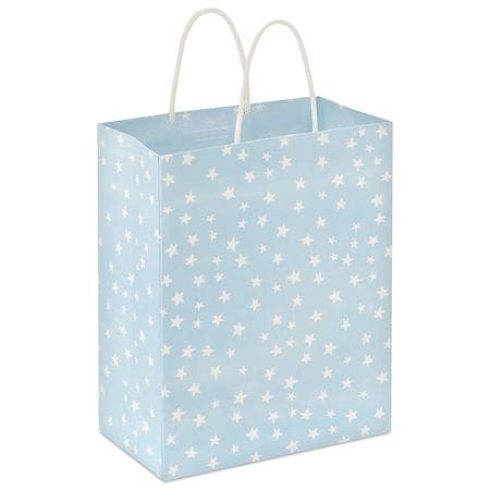 Hallmark Gift Bag, Stars Medium White and Baby Blue