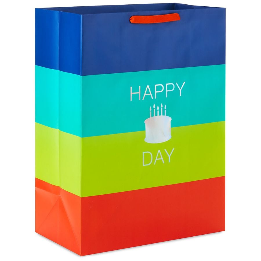 Hallmark Gift Bag, Happy Cake Day Striped Jumbo Walgreens