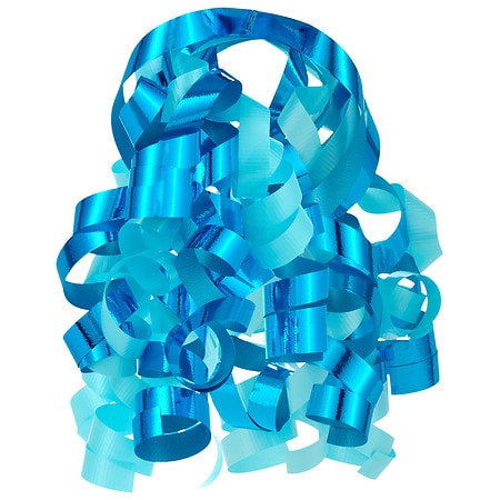 Curly Ribbon 3-Pack, Blue Metallic/Aqua/Green