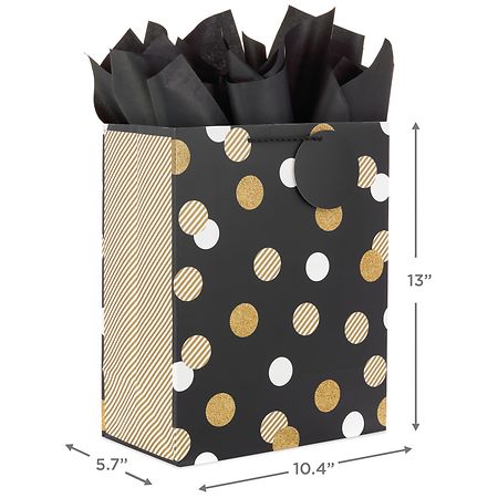 Hallmark Large Birthday Gift Bag With Tissue Paper (Black Letters