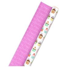 Baby Girl Lettering/Pink Gingham Reversible Wrapping Paper, 20 sq. ft. - Wrapping  Paper - Hallmark