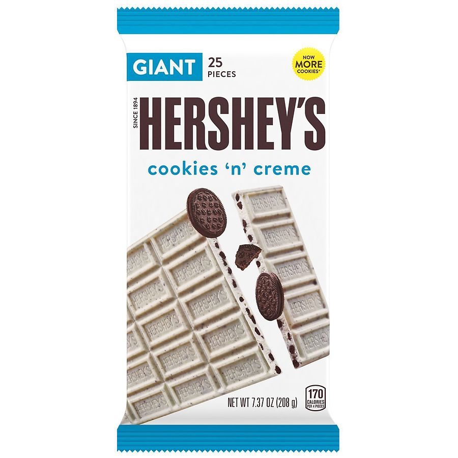 HERSHEY'S Giant, Candy, Bar Cookies 'n' Creme