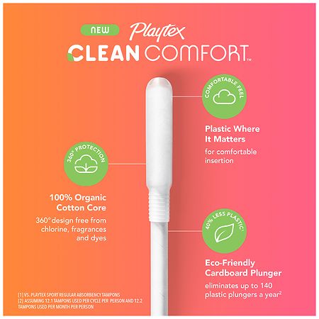 Playtex Clean Comfort Tampons, Regular Absorbency Unscented