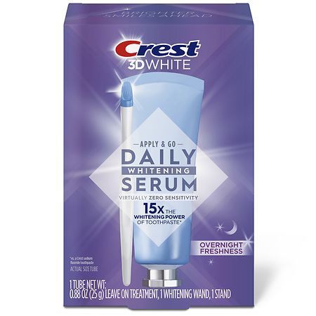 Crest 3D Daily Whitening Serum Teeth Whitening Treatment Overnight Freshness