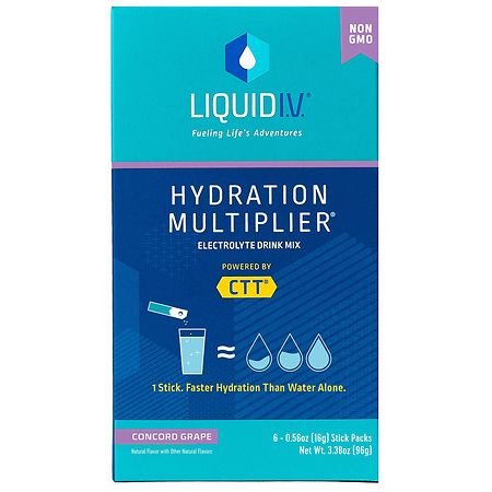 Liquid I.V. Hydration Multiplier Powder Packets Electrolyte Drink Mix Grape