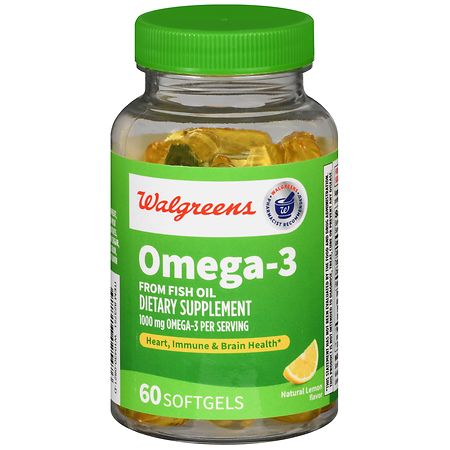 Walgreens Omega-3 Softgels Natural Lemon