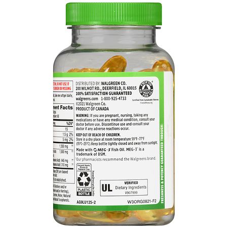 Walgreens Omega 3 Softgels Natural Lemon