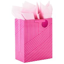 Hallmark Gift Bag With Tissue Paper, Pink Stripes Large | Walgreens