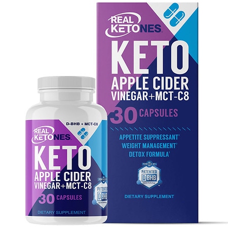 Real Ketones Keto Apple Cider Vinegar + MCT-C8 Supplement Capsules