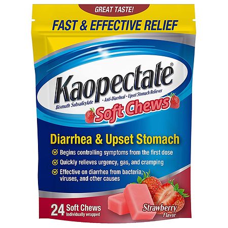 Kaopectate Diarrhea & Upset Stomach Soft Chews Strawberry