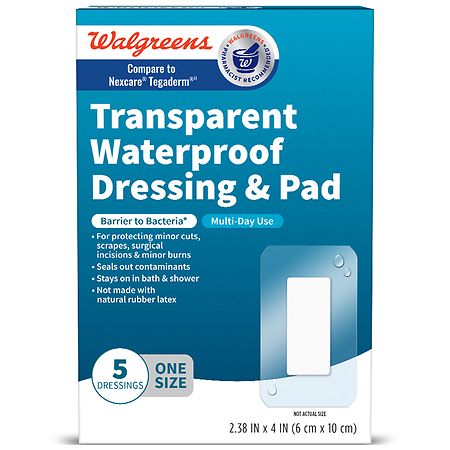 Walgreens Transparent Waterproof Dressing & Pad (5 ct)