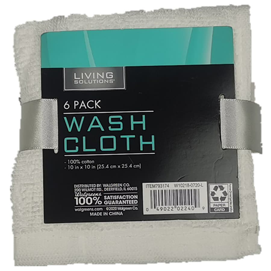 Home Collection Gray Cotton Washcloths, 2-ct. Packs
