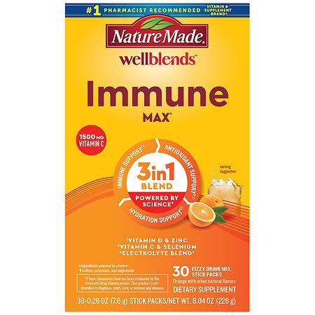 Nature Made WellBlends ImmuneMAX Fizzy Drink Mix Orange