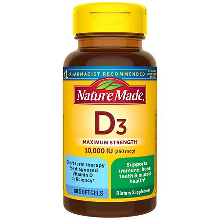 Nature Made Maximum Strength Vitamin D3 10000 IU (250 mcg) Softgels