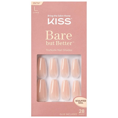 Kiss Bare but Better Sculpted TruNude Fake Nails, Nude Drama | Walgreens