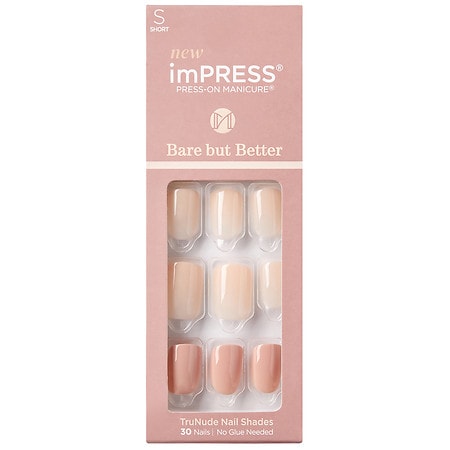Kiss imPRESS Bare But Better Press-On Manicure Fake Nails Simple Pleasure