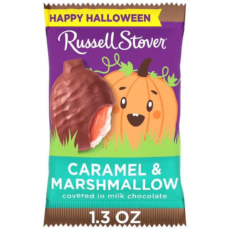 Russell Stover Halloween Milk Chocolate Caramel and Marshmallow Pumpkin