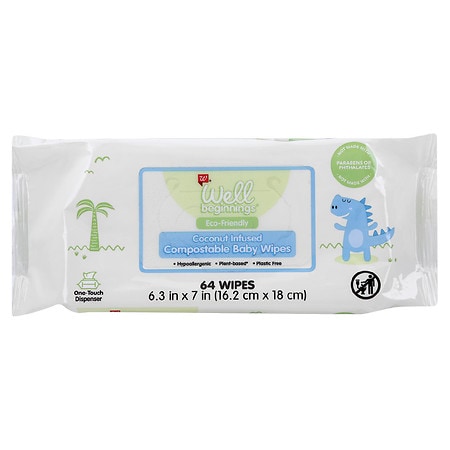 Well Beginnings Baby Eco Friendly Disposable Diaper Wipes