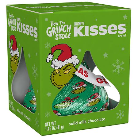 Hershey's Grinch Solid Milk Chocolate Christmas Candy, Gift Box Solid Milk Chocolate