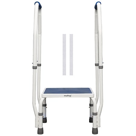 step2health Mini for Elderly with Adjustable Height Bed Step Stool White