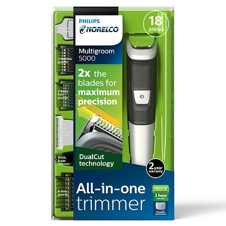 mucus Fall fetch Philips Norelco Multigroom Series 5000 - 18 Piece Beard Face Hair Body Hair  Trimmer (MG5750/49) Silver | Walgreens