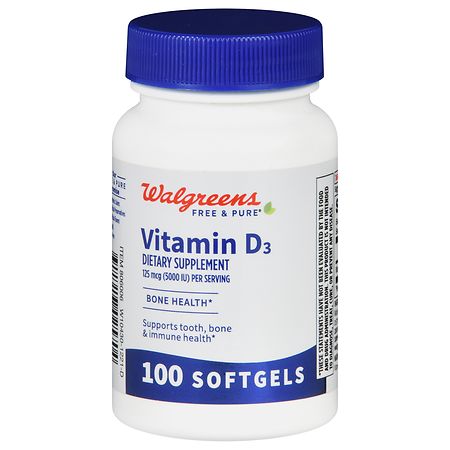 Walgreens Free & Pure Vitamin D3 125 mcg Softgels