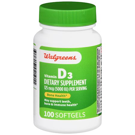 Walgreens Vitamin D3 125 mcg Softgels