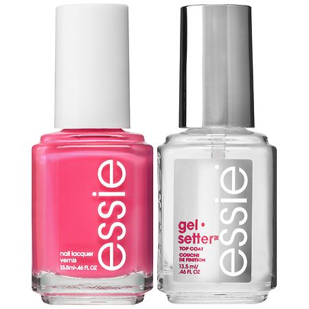 essie Gel Setter Nail Polish Kit - Hot Pink + Top Coat - 2pc/0.92 fl oz pack of 3