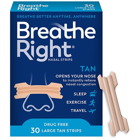 Breathe Right Original Nasal Strips Large Tan