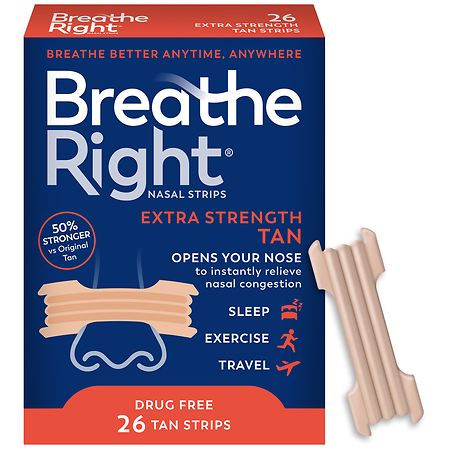 Breathe Right Extra Strength Nasal Strips Tan
