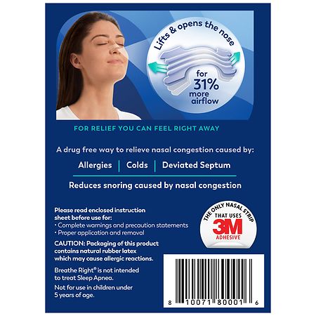Breathe Right Extra Strength, for Sensitive Skin, Nasal Strips Clear