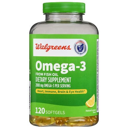 Walgreens Omega-3 From Fish Oil 2000 mg Softgels (120 days) Natural Lemon