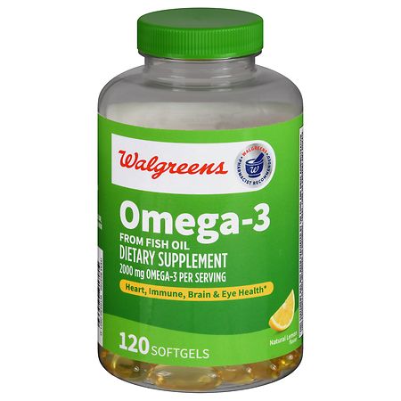 Walgreens Omega-3 From Fish Oil 2000 mg Softgels Natural Lemon