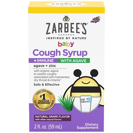 Zarbee's Baby Cough + Immune Syrup with Agave Natural Grape