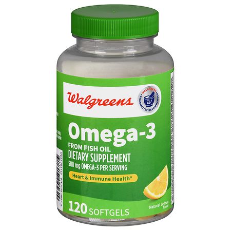 Walgreens Omega-3 From Fish Oil 500 mg Softgels Natural Lemon