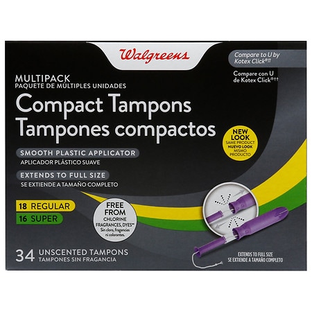 Walgreens Compact Tampons, Multipack Unscented, Regular/ Super Absorbency