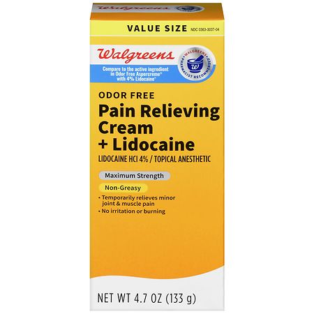 Walgreens Pain Relieving Cream + Lidocaine