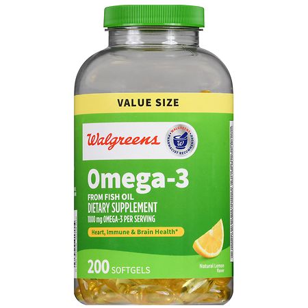 Walgreens Omega 3 1000 mg Softgels Natural Lemon