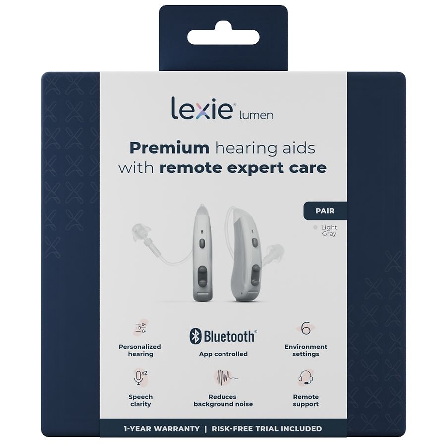 Lexie Hearing Lumen Self-fitting, Over-the-counter, Behind-the-ear, Digital Aids, Light Gray | Walgreens