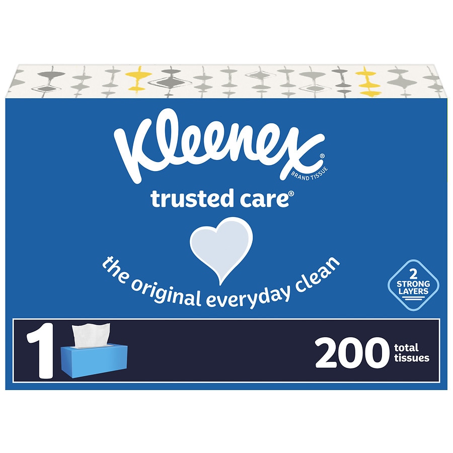 Crack pot zone efterfølger Kleenex Trusted Care Facial Tissues, 1 Flat Box, 200 Tissues per Box, 2-Ply  | Walgreens