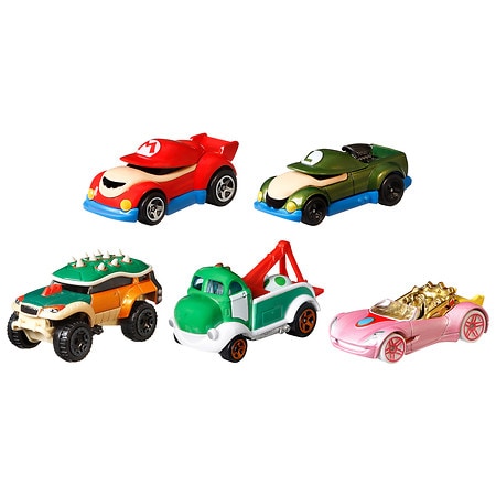 Hot Wheels Super Mario Character Car Bundle 5 Pack HGP02