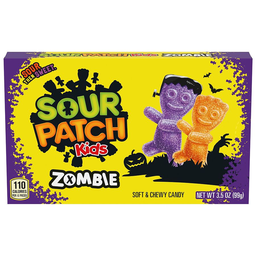 Sour Patch Kids Zombie Soft & Chewy Halloween Candy Assorted Orange & Purple