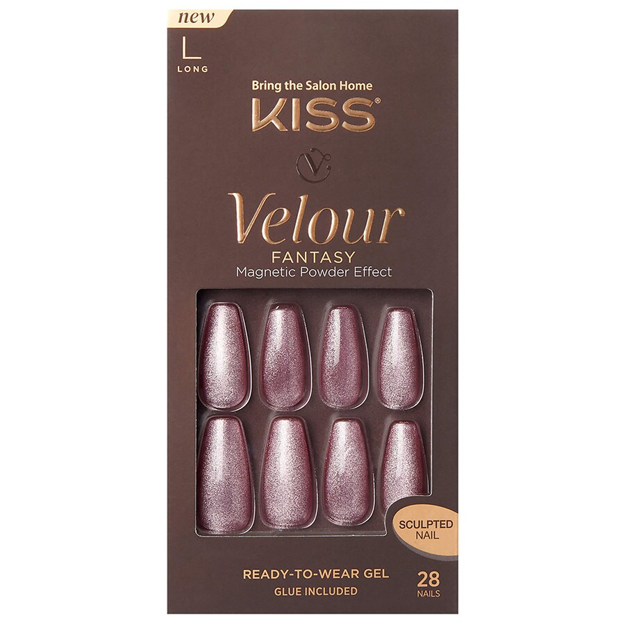 Kiss Velour Fantasy Ready-To-Wear Gel Nails - Velvety, Pink | Walgreens