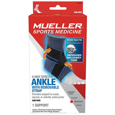 Mueller 4-Way Ankle Support with Removable Strap Small/ Medium