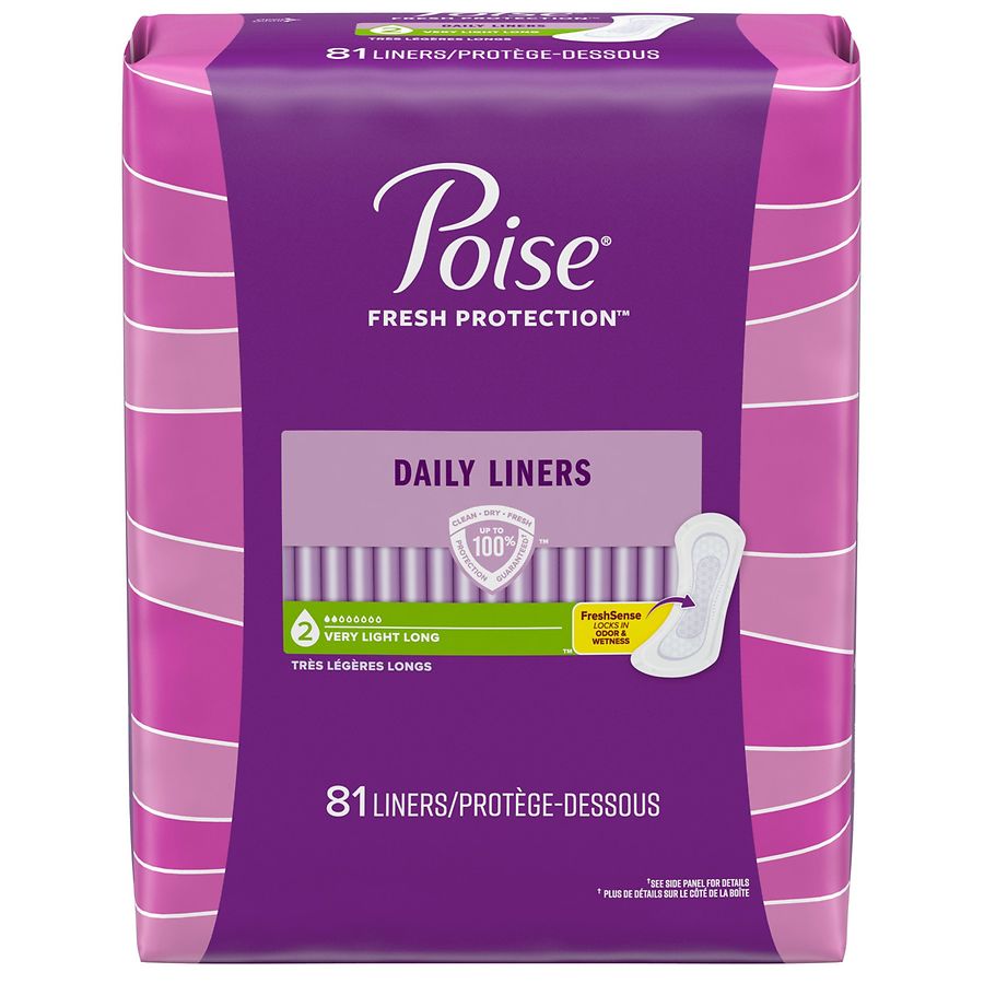 PoiseIncontinence Daily Liners Very Light 2 Long (81 ct)