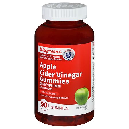 Walgreens Apple Cider Vinegar Gummies with The Mother 500mg Natural Apple |  Walgreens