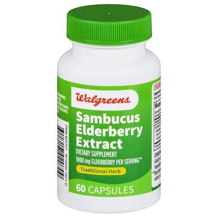 Walgreens Sambucus Elderberry Extract 1000 mg Capsules