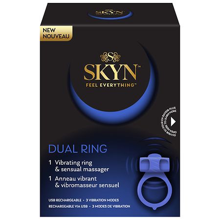 SKYN Dual Ring Vibrating Ring & Sensual Massager Purple