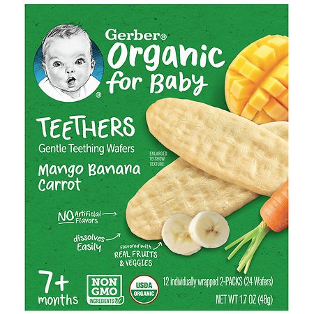 Gerber Teethers Organic Baby Snacks Mango Banana Carrot